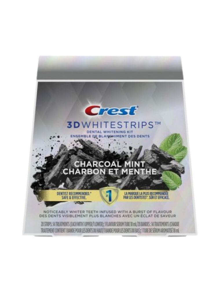 Crest 3DWhitestrips Bandes de blanchiment des dents aromatisées - Charbon et menthe